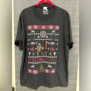 Men's Home Alone Christmas The Wet Bandits Ugly Sweater Tee size Large